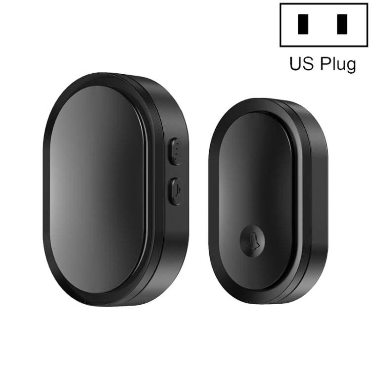 CACAZI A99 Home Smart Remote Control Doorbell Elderly Pager, Style:US Plug(Black)