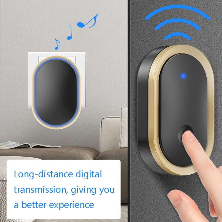 CACAZI A99 Home Smart Remote Control Doorbell Elderly Pager, Style:US Plug(White)