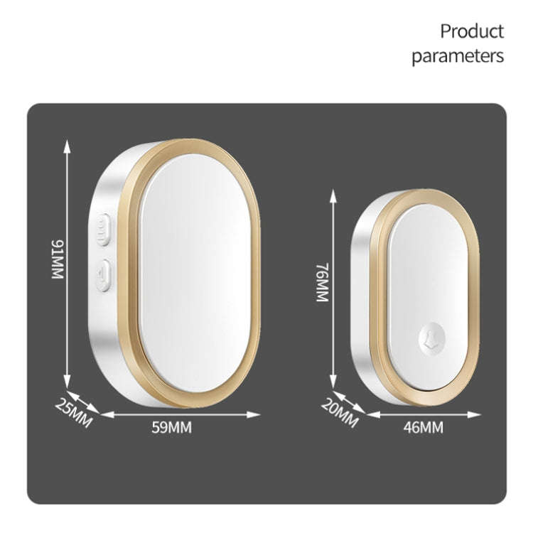 CACAZI A99 Home Smart Remote Control Doorbell Elderly Pager, Style:US Plug(White)