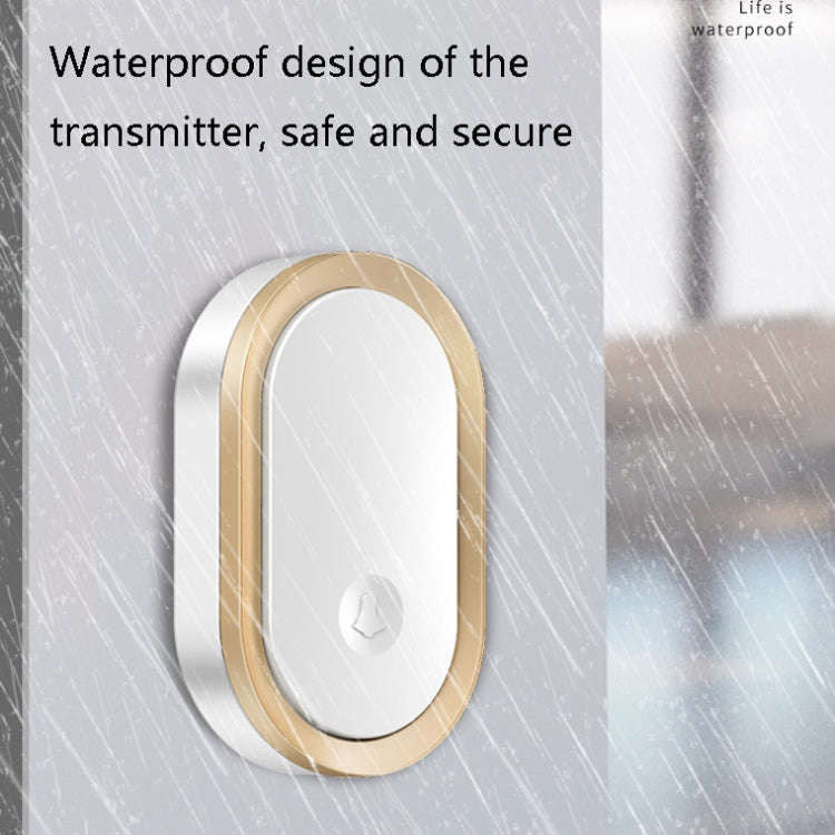CACAZI A99 Home Smart Remote Control Doorbell Elderly Pager, Style:US Plug(White)