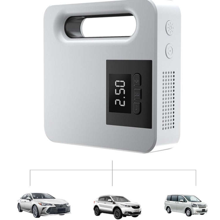 12V Car Air Pump Car Portable Tire Electric Pump, Style:Digital Version (White)