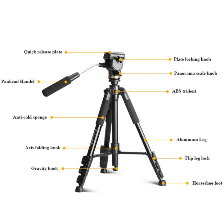 QingZhuangShiDai Q111S Aluminum Alloy Mobile Phone Camera Photography Tripod(Black)