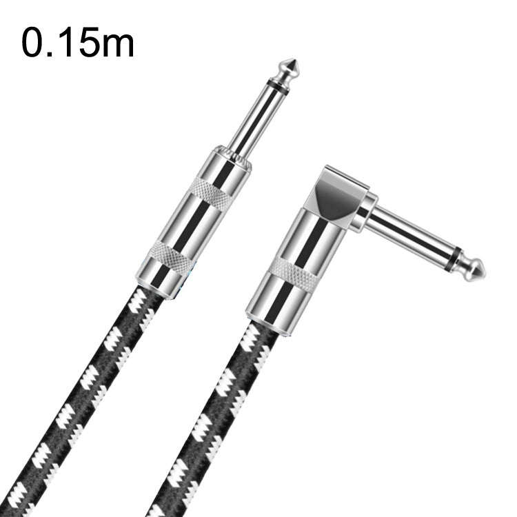 0.15m 1 Straight Head +1 Elbow Head 6.35mm Guitar Cable Oxygen-Free Copper Core TS Large Two-core...