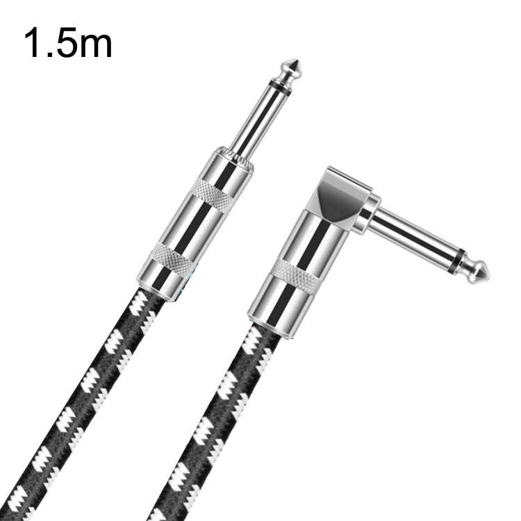 1.5m 1 Straight Head +1 Elbow Head 6.35mm Guitar Cable Oxygen-Free Copper Core TS Large Two-core ...