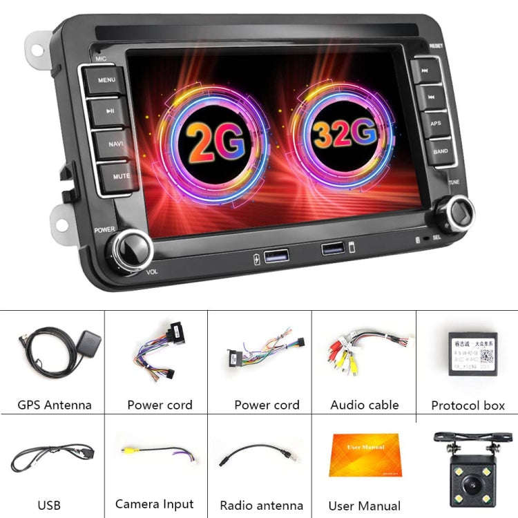 For Volkswagen Q3300KT 7-inch 2+32G Car Multimedia Player Navigation Bluetooth Reversing Integrat...