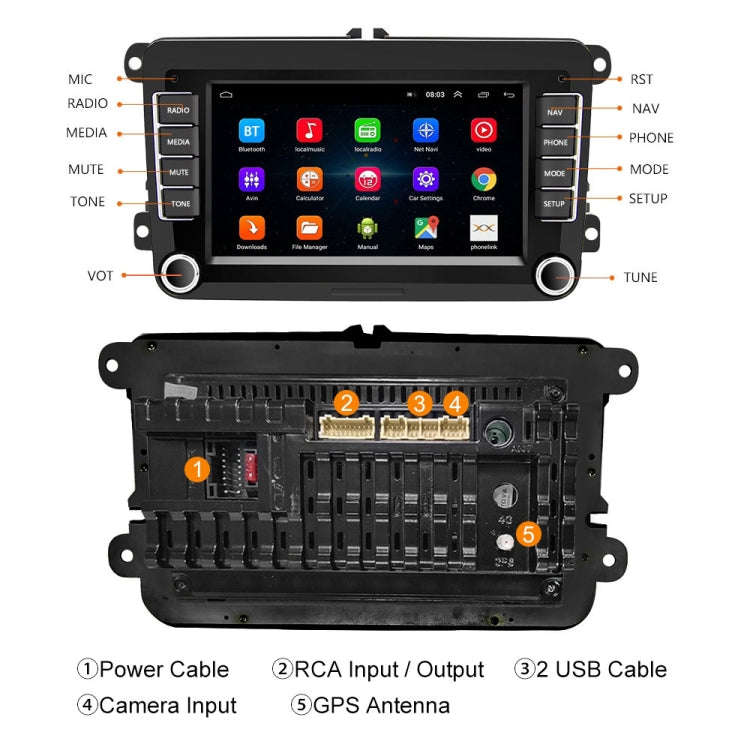 A3040 For Volkswagen 7-inch 2+32G Android Car Navigation Central Control Large Screen Player With...