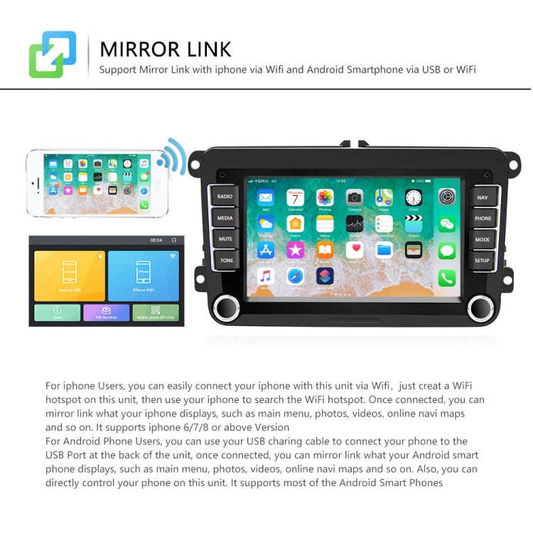 A3040 For Volkswagen 7-inch 2+32G Android Car Navigation Central Control Large Screen Player With...