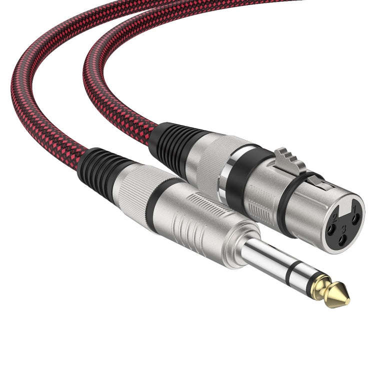 3m Red and Black Net TRS 6.35mm Male To Caron Female Microphone XLR Balance Cable