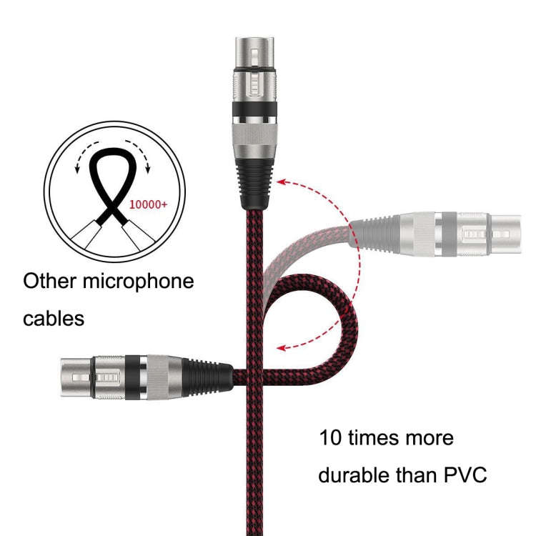 20m Red and Black Net TRS 6.35mm Male To Caron Female Microphone XLR Balance Cable