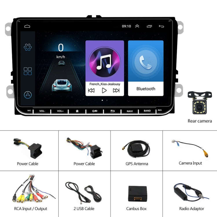 A3041 For Volkswagen 2+64G 9-inch Central Control Large Screen With Carplay Car Android10.0 Navig...
