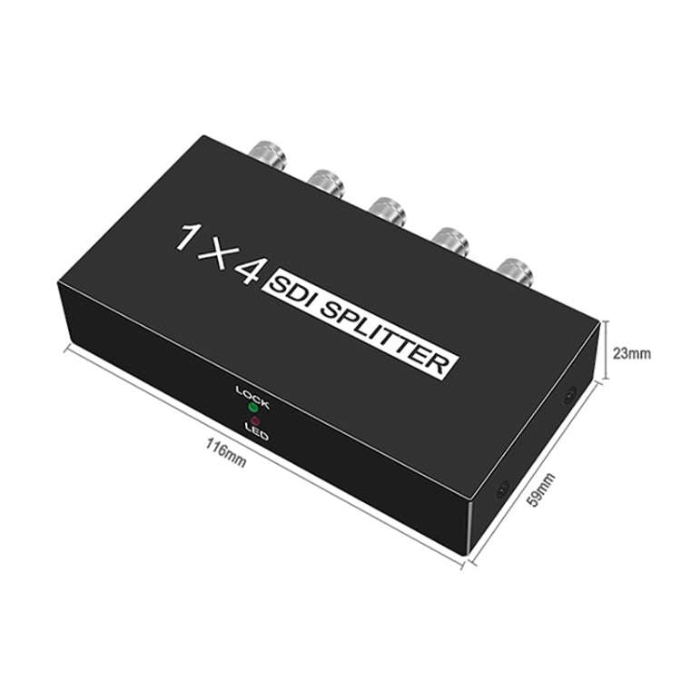 1 In 4 Out SD-SDI / HD-SDI / 3G-SDI Distribution Amplifier Video SDI Splitter(US Plug)