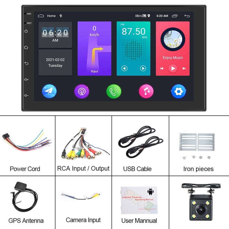 A2799 10 Inch Android WiFi 2+32G Central Control Large screen Universal Car Navigation Reversing ...