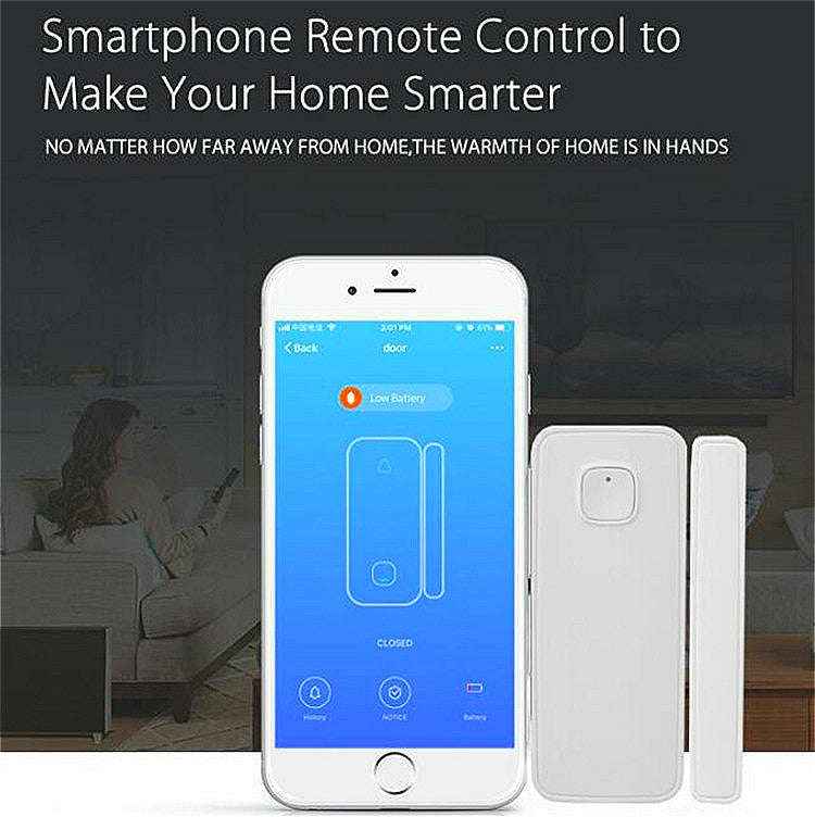 WDS02 Wireless WiFi Alarm Door and Window Sensor Detection Smart Home Security Door Magnetic Swit...