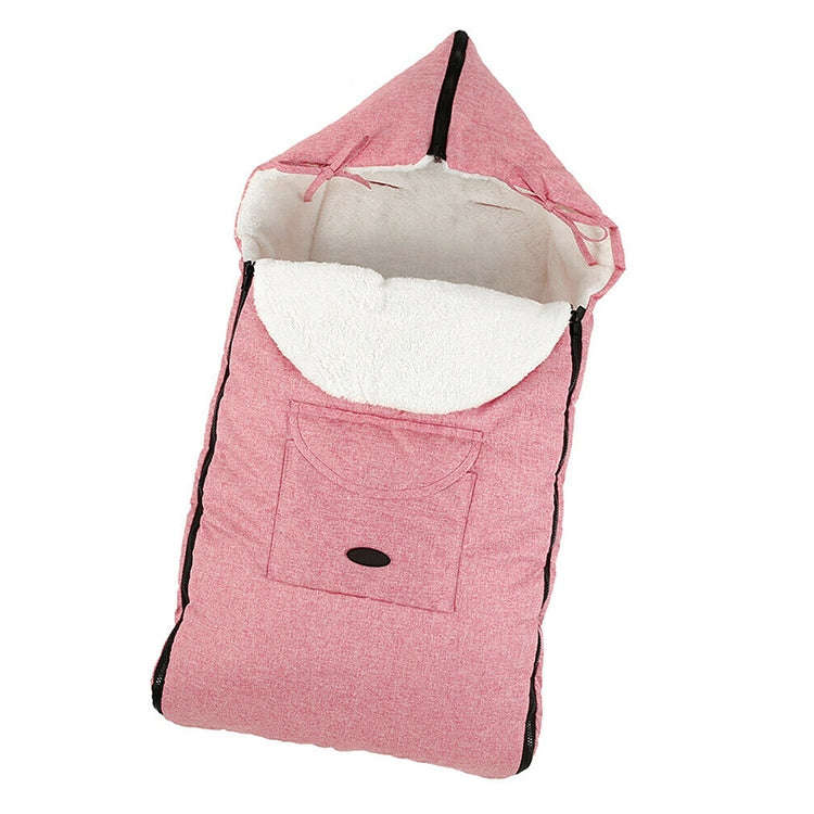 Baby Stroller Sleeping Bag Autumn and Winter Windproof Warm Foot Cover Baby Stroller(Linen Powder...