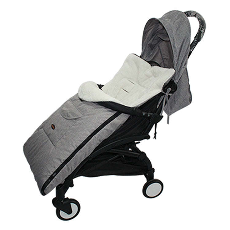 Baby Stroller Sleeping Bag Autumn and Winter Windproof Warm Foot Cover Baby Stroller(Linen Grey S...