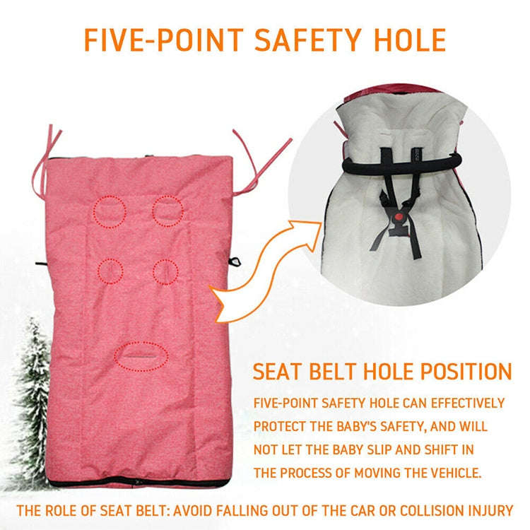 Baby Stroller Sleeping Bag Autumn and Winter Windproof Warm Foot Cover Baby Stroller(Linen Grey S...