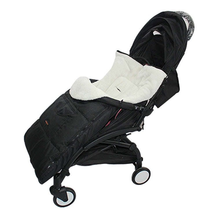 Baby Stroller Sleeping Bag Autumn and Winter Windproof Warm Foot Cover Baby Stroller(Linen Black ...