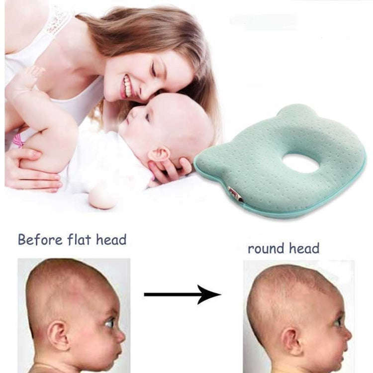 Baby Head Type Correction Pillow Newborn Head Cushion Memory Pillow(Blue)