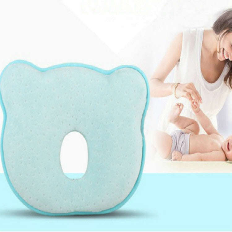 Baby Head Type Correction Pillow Newborn Head Cushion Memory Pillow(Blue)