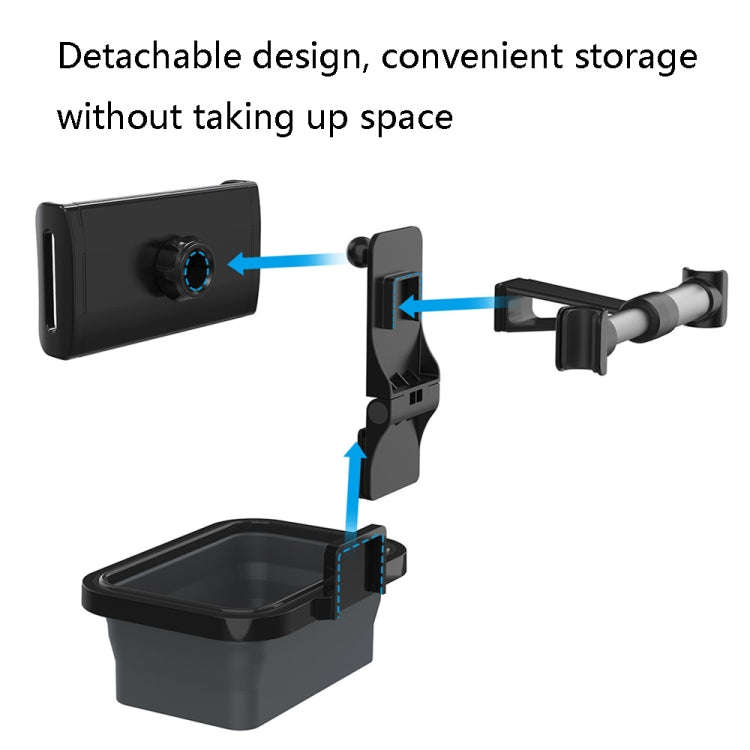 CHZ-12 Car Rear Pillow Telescopic Bracket Car Seat Phone Holder(Dark Gray)