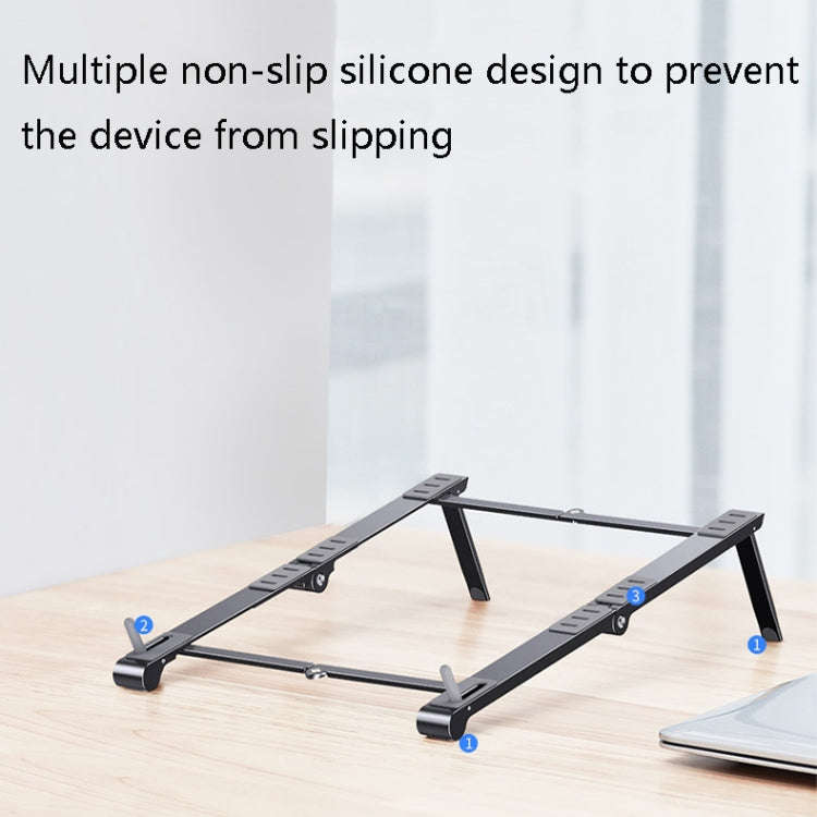 Oatsbasf 03040 Metal Mini Notebook Stand Aluminum Alloy Computer Cooling Folding Bracket(Silver)