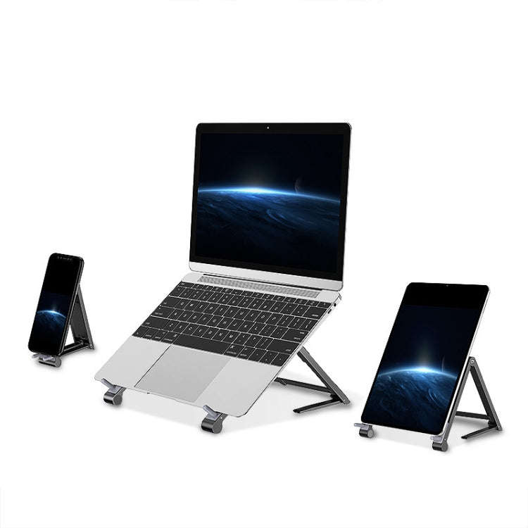Oatsbasf 03040 Metal Mini Notebook Stand Aluminum Alloy Computer Cooling Folding Bracket(Silver)