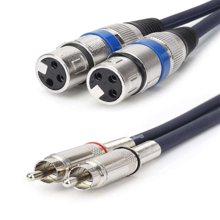 2RCA Male 2XLR Caron Female Speaker Audio Balance Cable, Length:3m