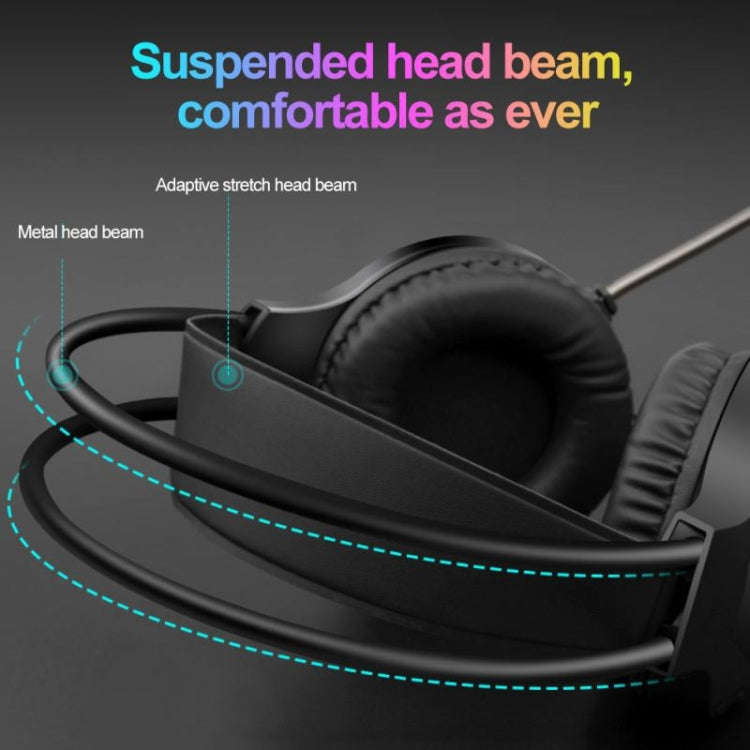 Smailwolf AK3 3.5mm Double Plug Version Game Wired Luminous Desktop Computer Headset(White)
