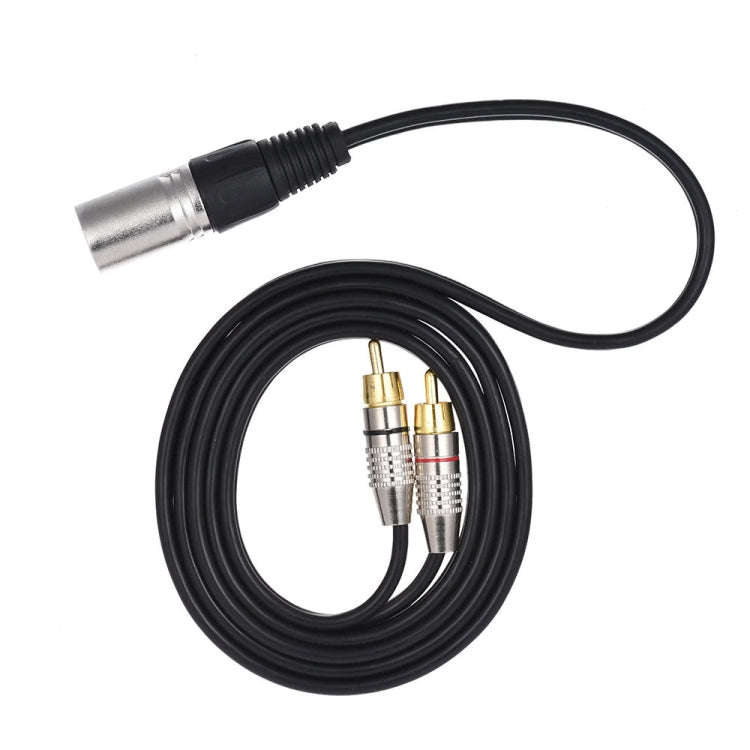 XLR Male To 2RCA Male Plug Stereo Audio Cable, Length:, Length:0.5m