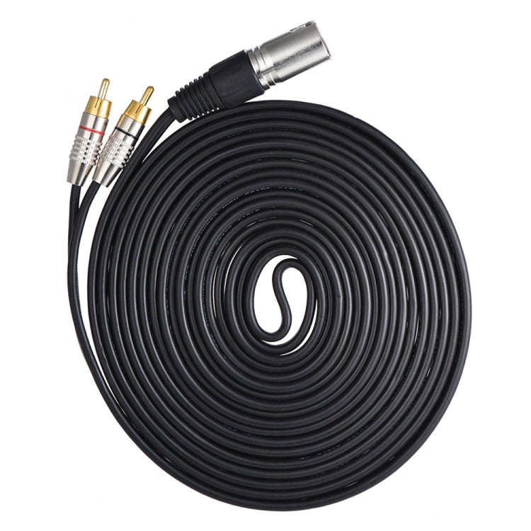 XLR Male To 2RCA Male Plug Stereo Audio Cable, Length:, Length:0.5m