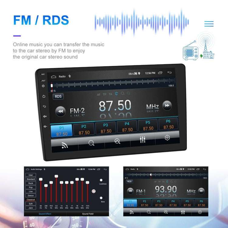 A3196 10 Inch Car Android Large Screen Navigation Central Control Screen 2+64G Player with CarPla...