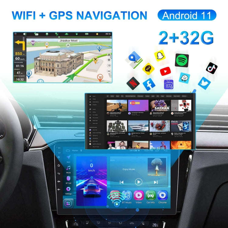 A3196 10 Inch Car Android Large Screen Navigation Central Control Screen 2+64G Player with CarPla...