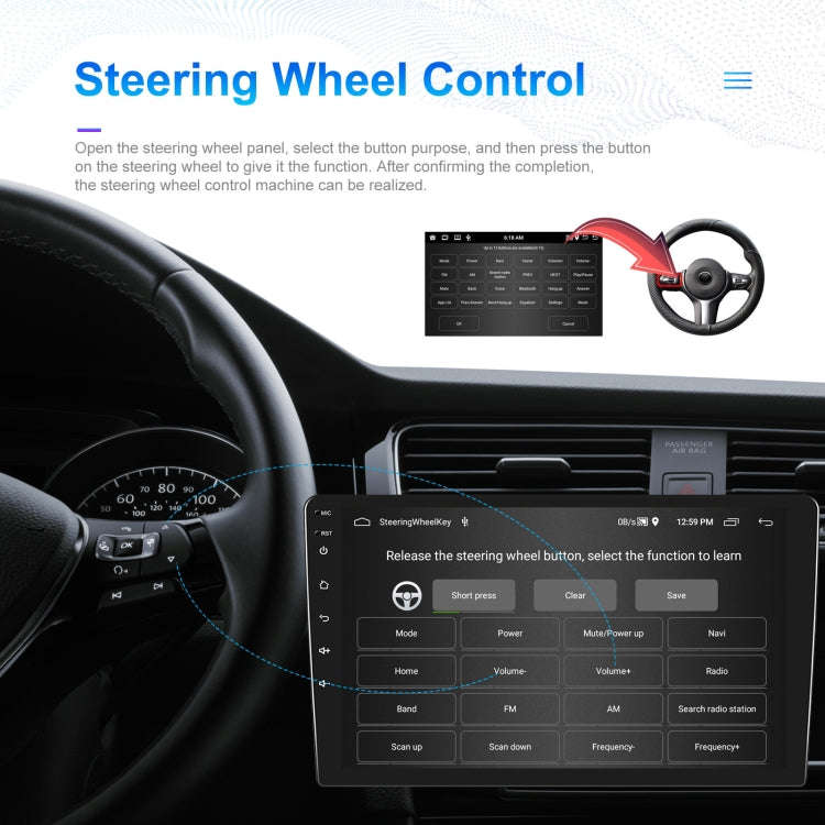 A3196 10 Inch Car Android Large Screen Navigation Central Control Screen 2+64G Player with CarPla...