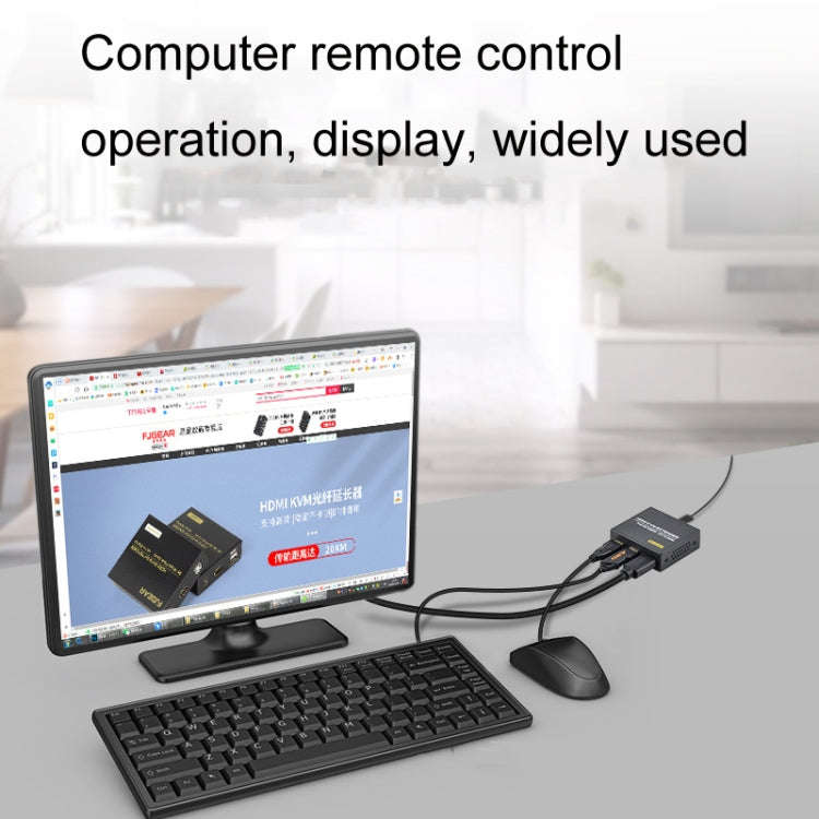 FJGEAR FJ-HKV50 HDMI+USB To KVM 1080P IP 50M Extender, Plug Type:US Plug