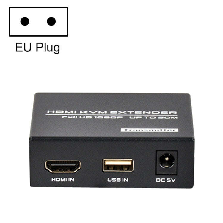 FJGEAR FJ-HKV50 HDMI+USB To KVM 1080P IP 50M Extender, Plug Type:EU Plug