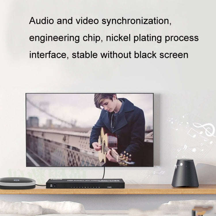 FJGEAR FJ-SM1010 30HZ HDMI 4K HD Audio And Video Splitter, Plug Type:EU Plug(Black)