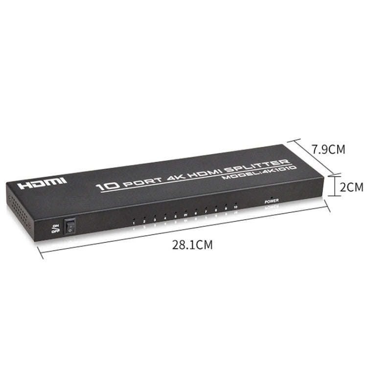 FJGEAR FJ-SM1010 30HZ HDMI 4K HD Audio And Video Splitter, Plug Type:US Plug(Black)