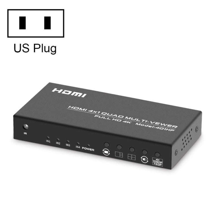 FJGEAR FJ-401HF 4 In 1 Out 4K HDMI Splitter Supports Four Screen Segmentation, Plug Type:US Plug(...