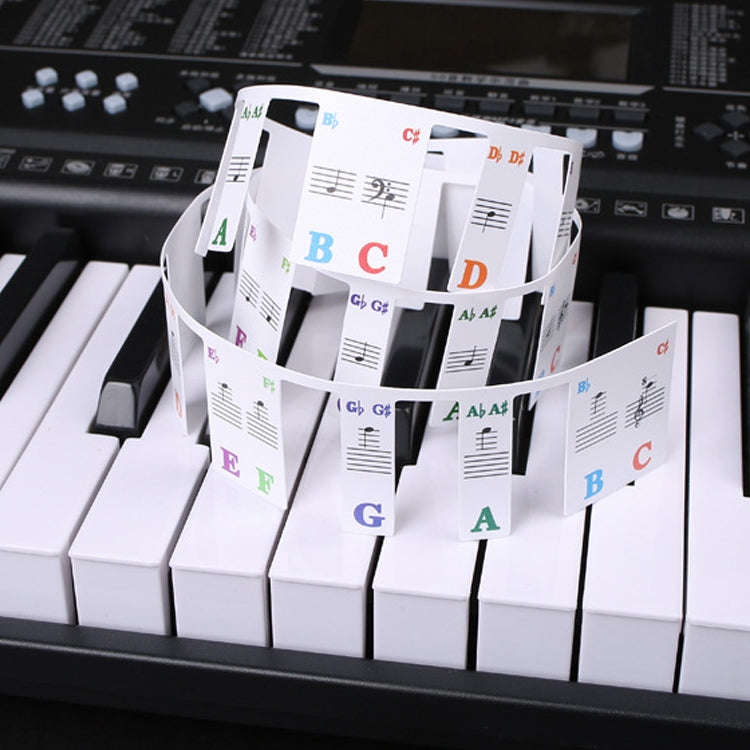 Children Beginner Piano Keyboard Color Stickers Musical Instrument Accessories, Style: Piano Keys...