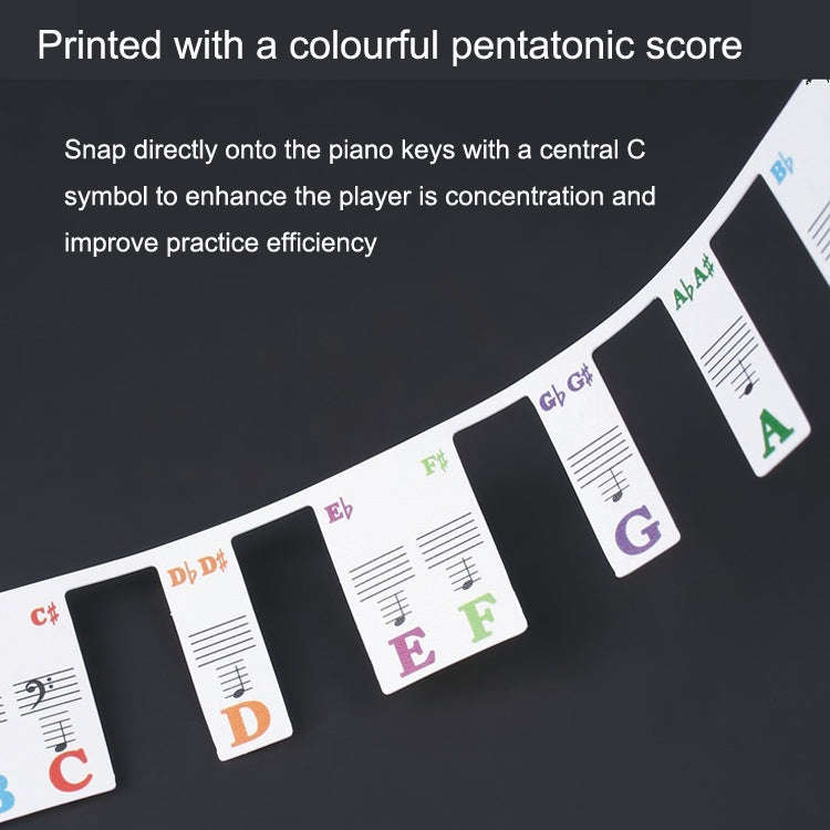 Children Beginner Piano Keyboard Color Stickers Musical Instrument Accessories, Style: Piano Keys...