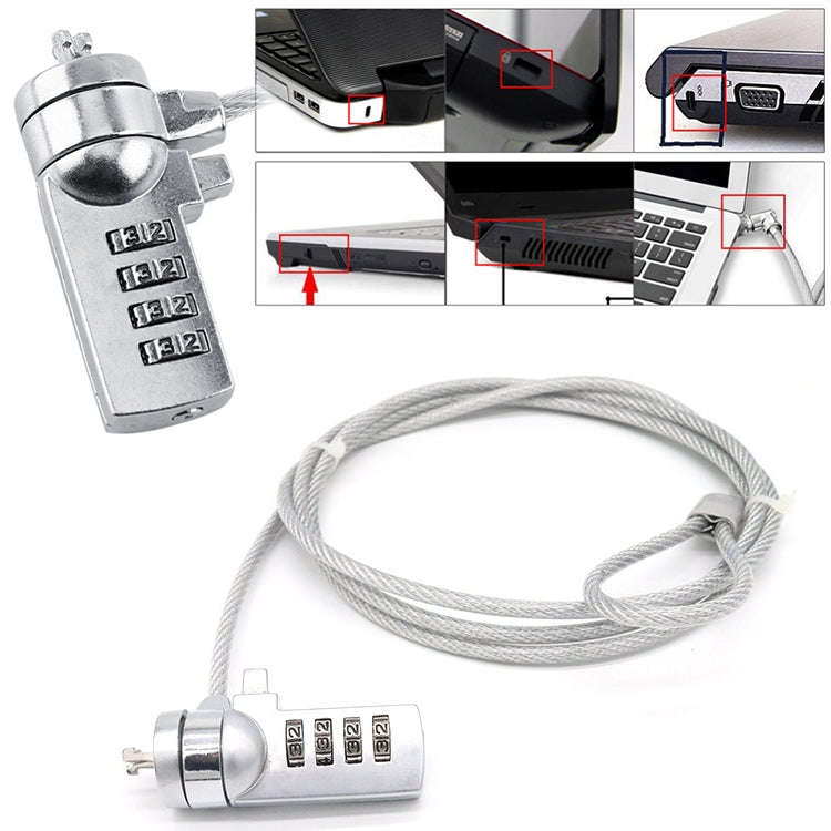 Four Digit Computer Lock Notebook Universal Anti-theft Password Lock, Size:Diameter 3.5 mm Length...
