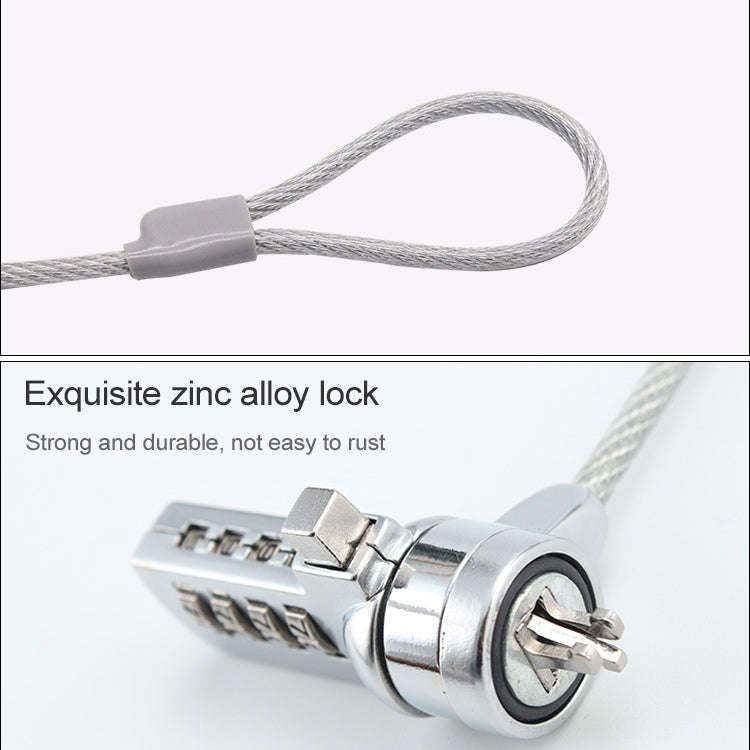 Four Digit Computer Lock Notebook Universal Anti-theft Password Lock, Size:Diameter 3.5 mm Length...