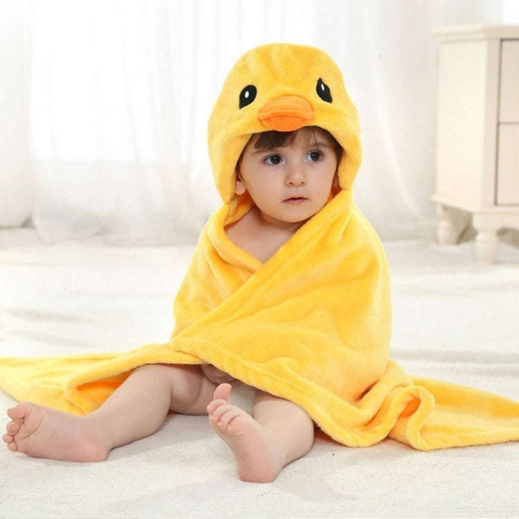 Baby Animal Shape Hooded Cape Bath Towel, Size:100×75cm(White Bear)