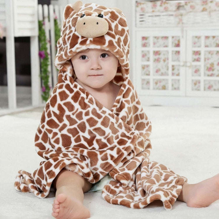 Baby Animal Shape Hooded Cape Bath Towel, Size:100×75cm(Pink Bear)