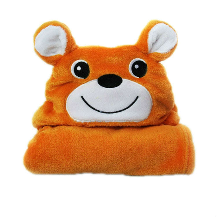 Baby Animal Shape Hooded Cape Bath Towel, Size:100×75cm(Orange Deer)