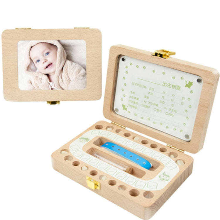 Wooden Photo Frame Boy and Girl Baby Hair Infant Tooth Box Children Tooth Storage Box Souvenir Gi...