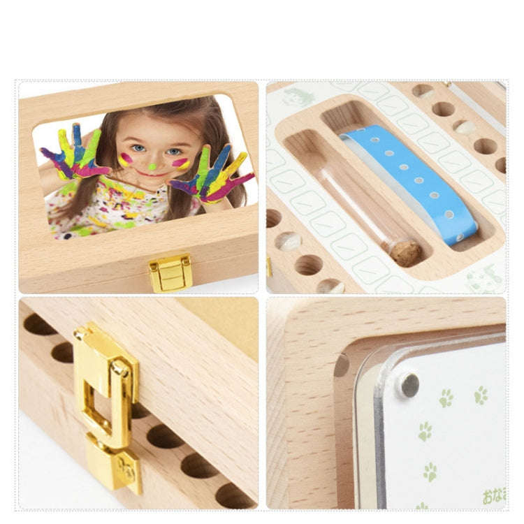 Wooden Photo Frame Boy and Girl Baby Hair Infant Tooth Box Children Tooth Storage Box Souvenir Gi...