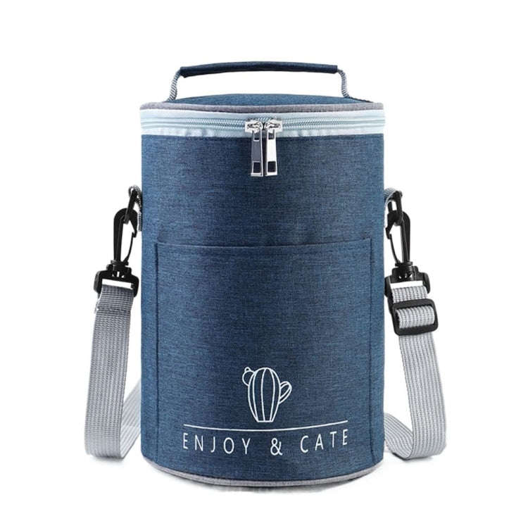 Round Lunch Bag Insulated Lunch Box Foldable & Portable Lunch Tote M(Tibetan)