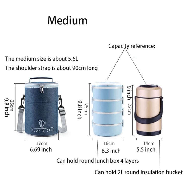 Round Lunch Bag Insulated Lunch Box Foldable & Portable Lunch Tote M(Tibetan)