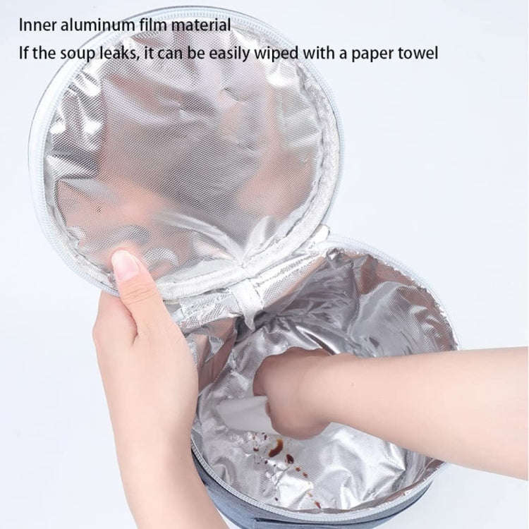 Round Lunch Bag Insulated Lunch Box Foldable & Portable Lunch Tote M(Tibetan)